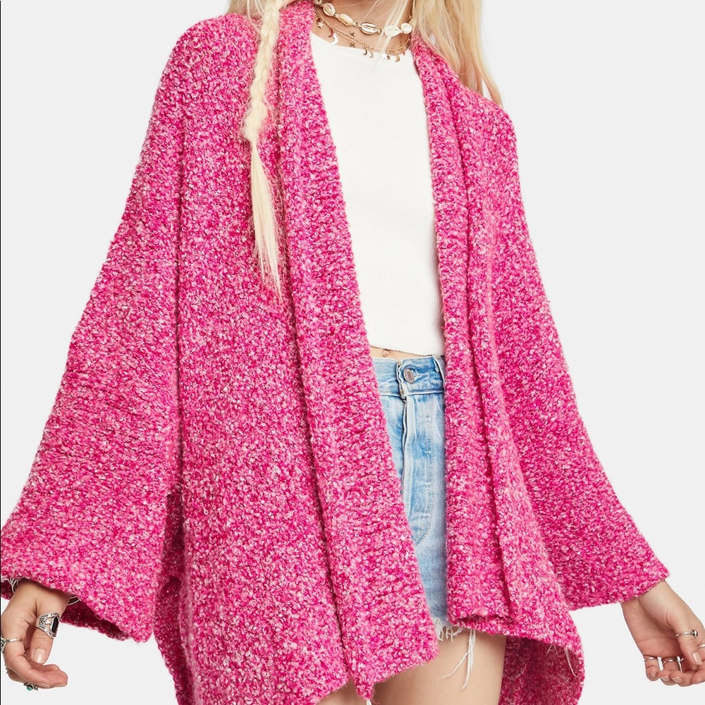 Free people bff cardigan prickly pear bff boucle cardigan